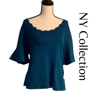 Teal NY Collection Scoop Neck Top Size XL
